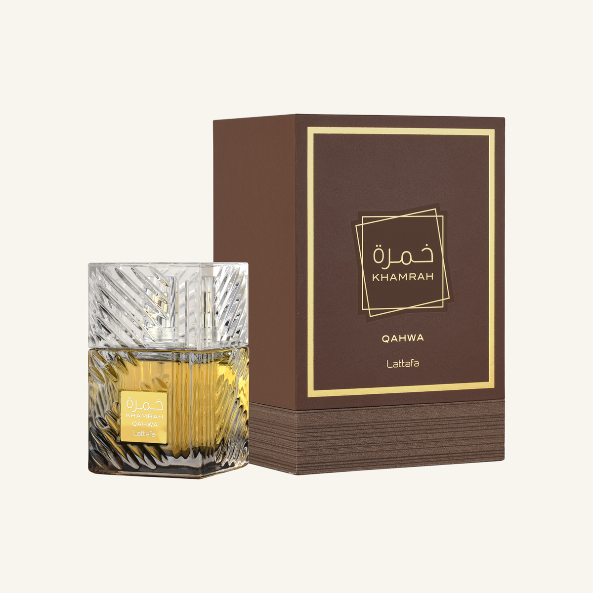 Lattafa Khamrah Qahwa 100 ml — bottle and box