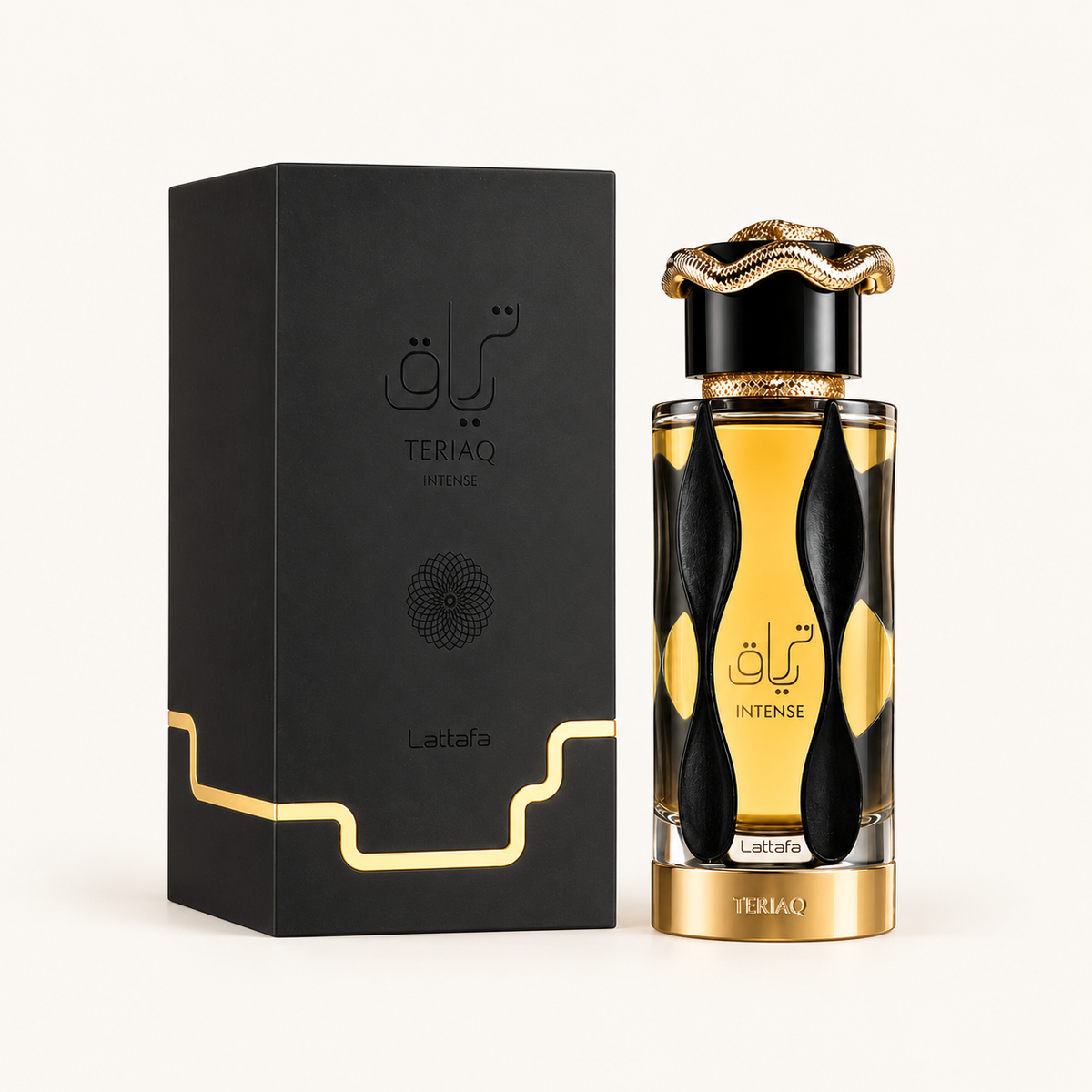 Lattafa Teriaq Intense 100 ml — perfume and box